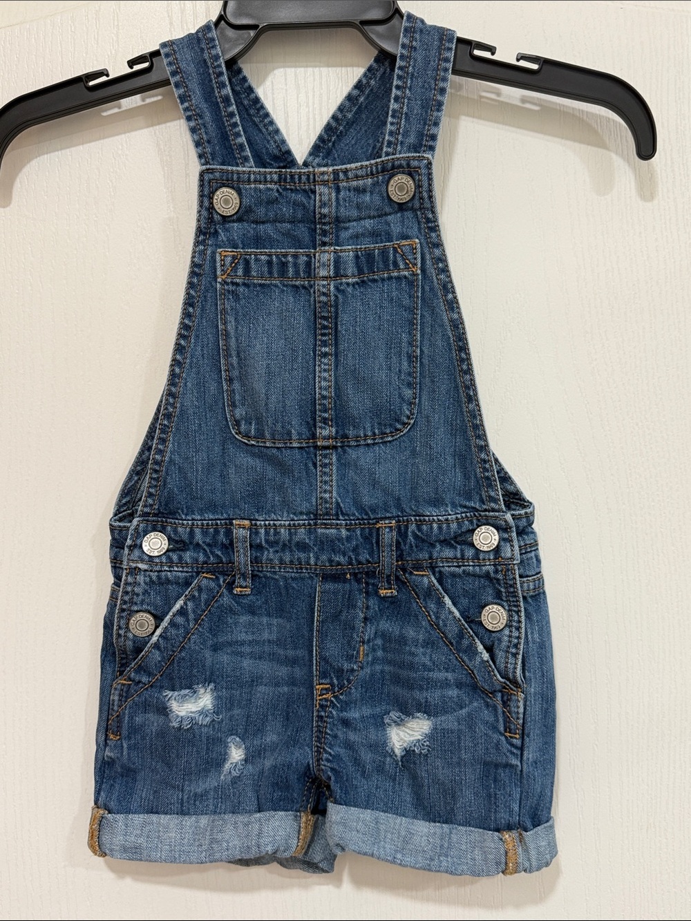 GAP Dark Blue Denim Rolled Shortalls